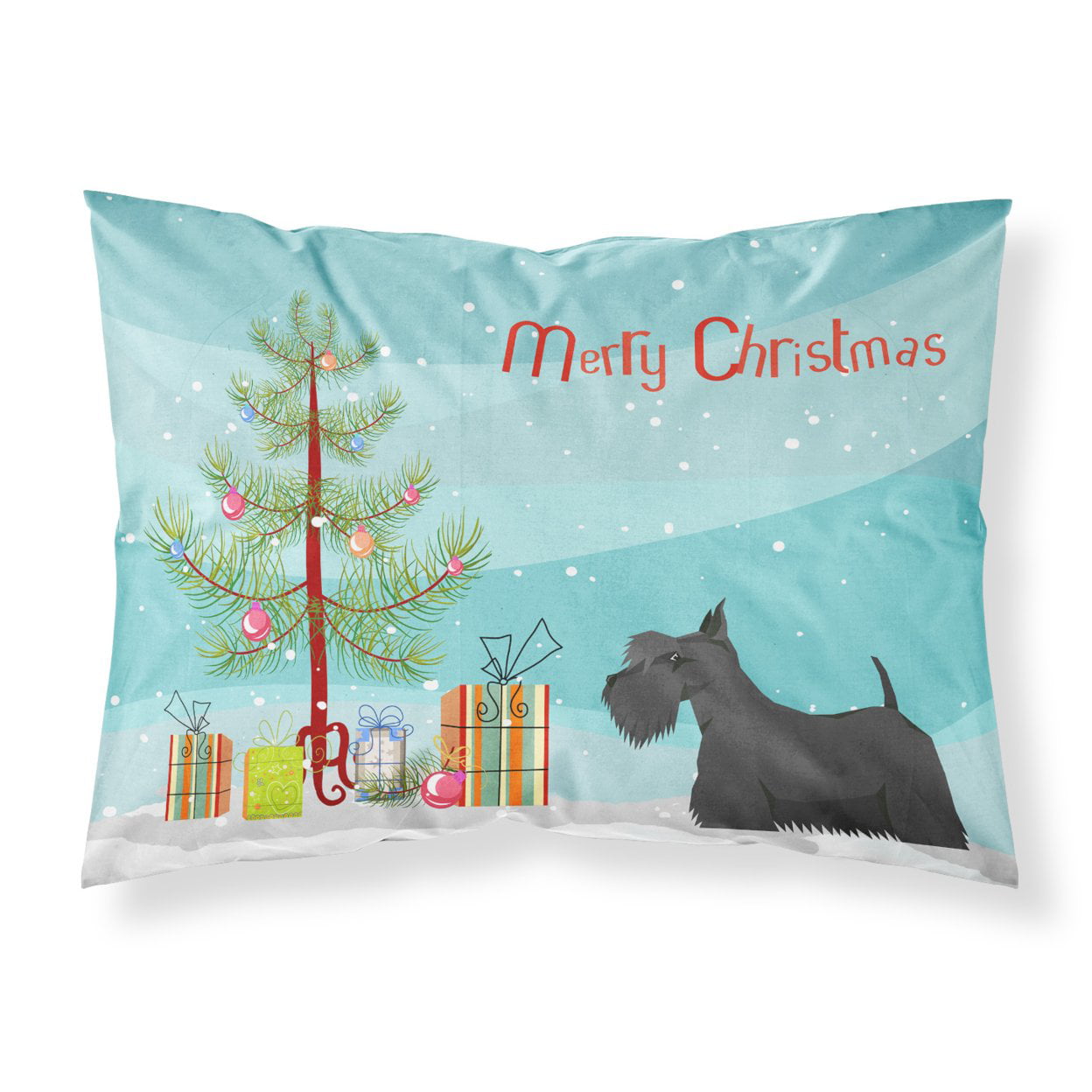 Scottish Terrier Christmas Tree Fabric Standard Pillowcase
