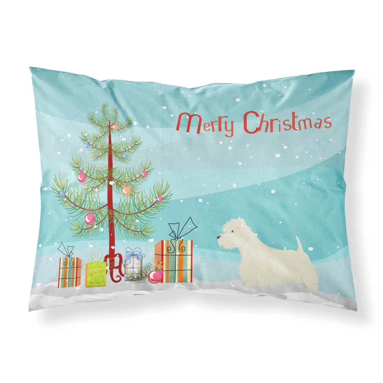 Westie Christmas Tree Fabric Standard Pillowcase