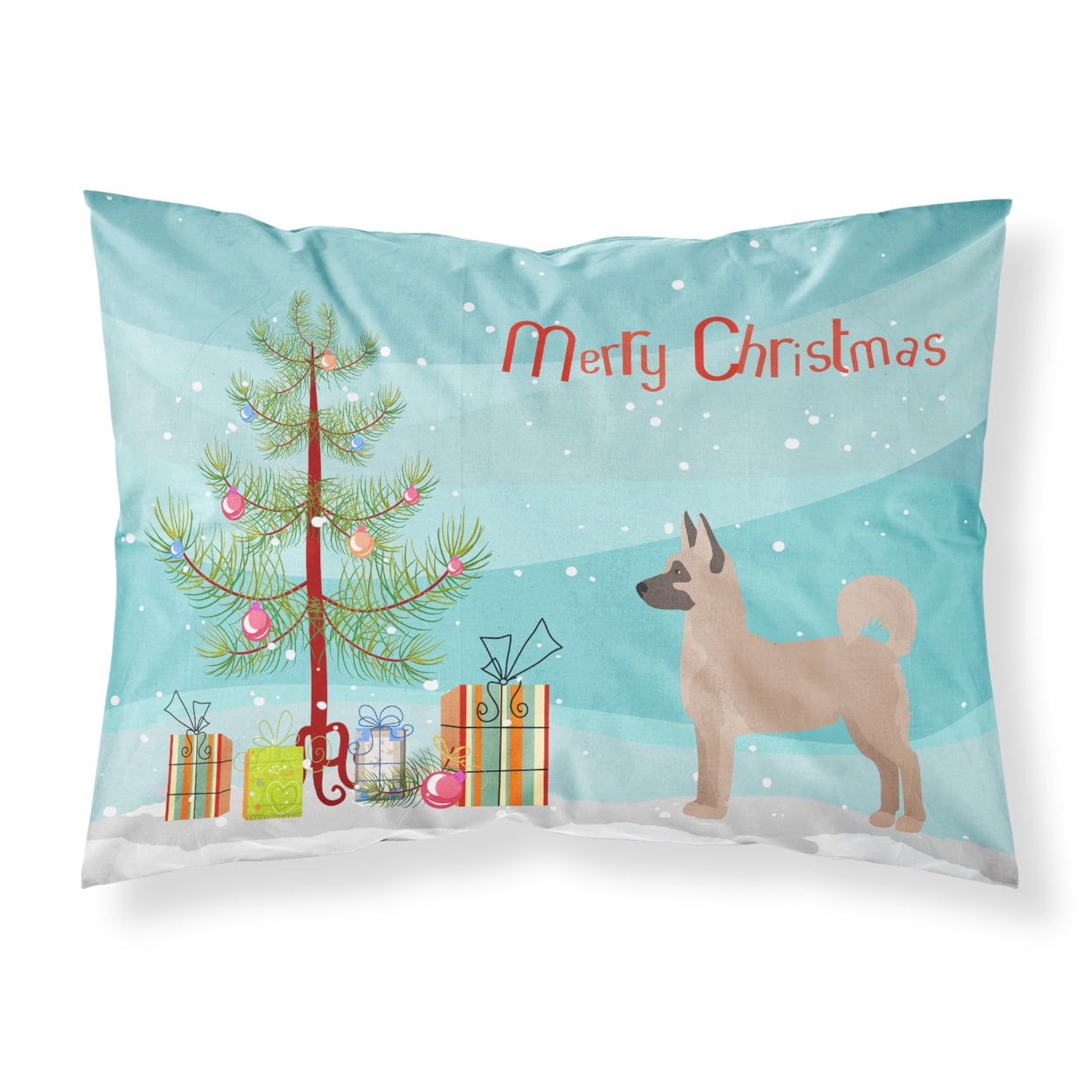 Akita Shepherd Christmas Tree Fabric Standard Pillowcase