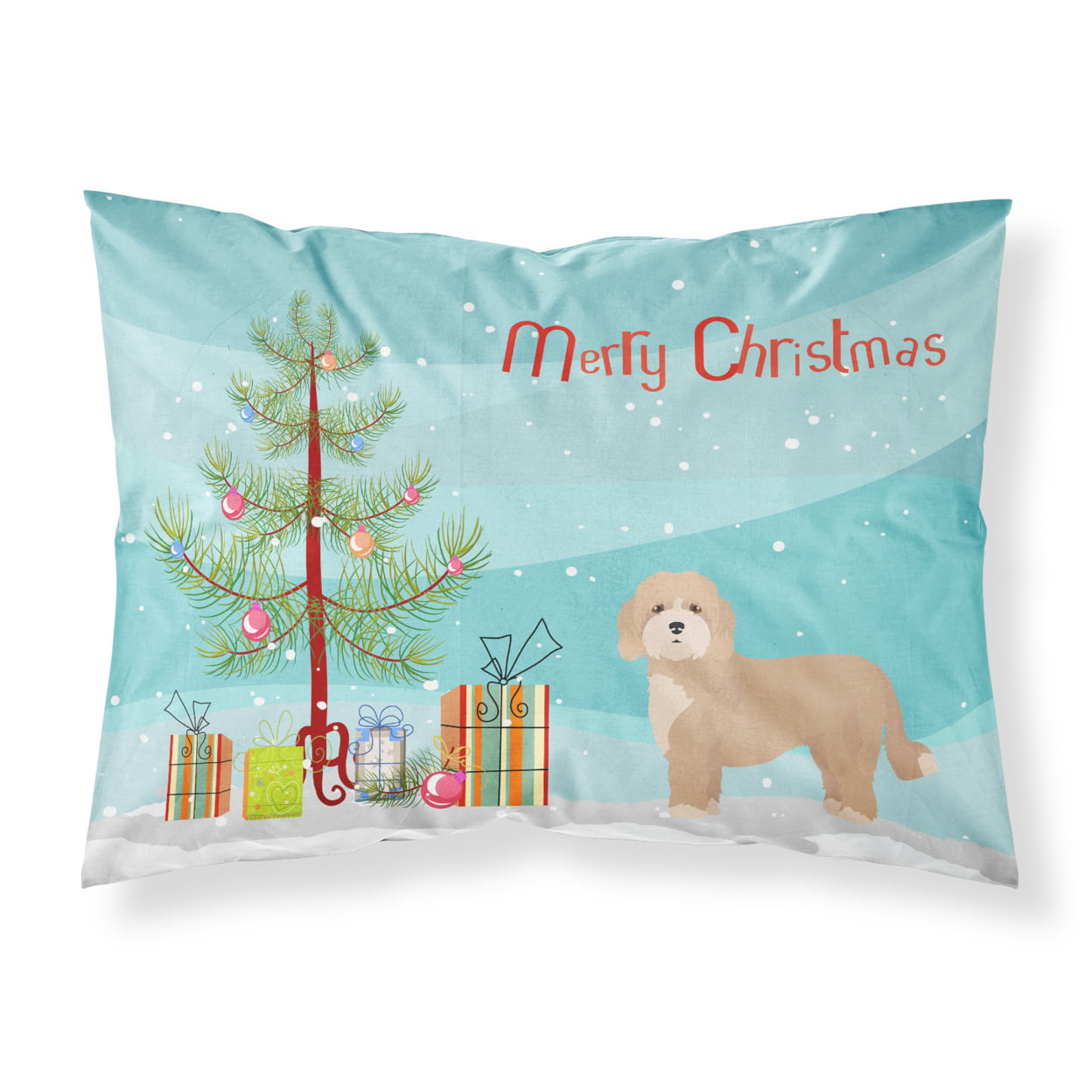 Cavachon Christmas Tree Fabric Standard Pillowcase