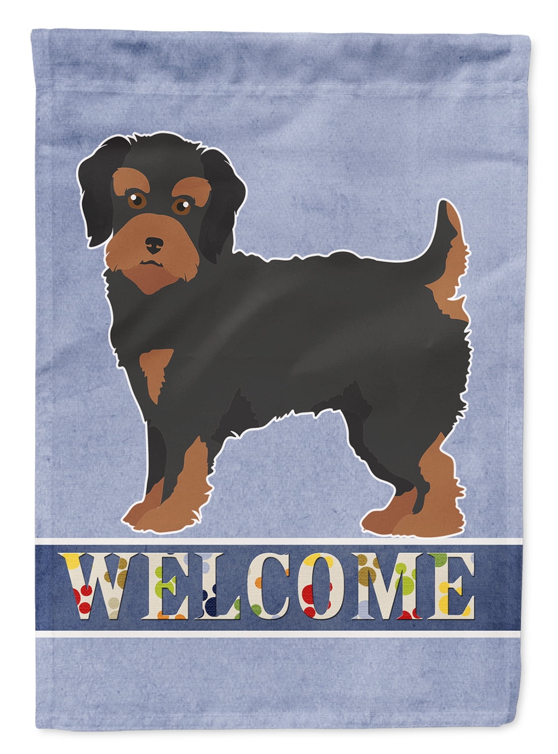 Yorkiepoo No.1 Welcome Garden Size Flag