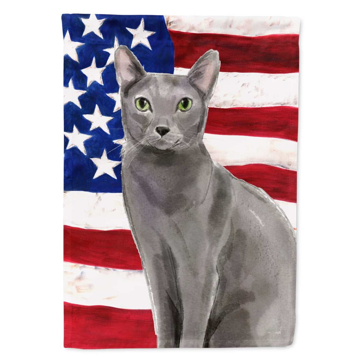 Blue Russian American Flag Flag Canvas House Size