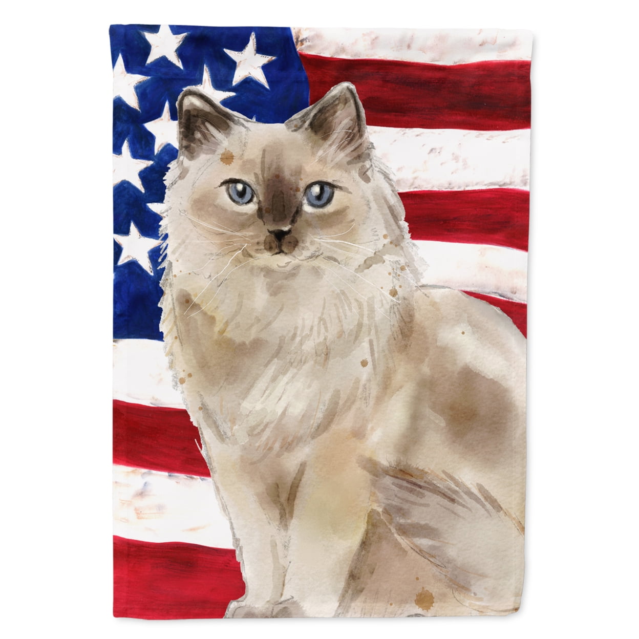 Ragdoll American Flag Flag Canvas House Size