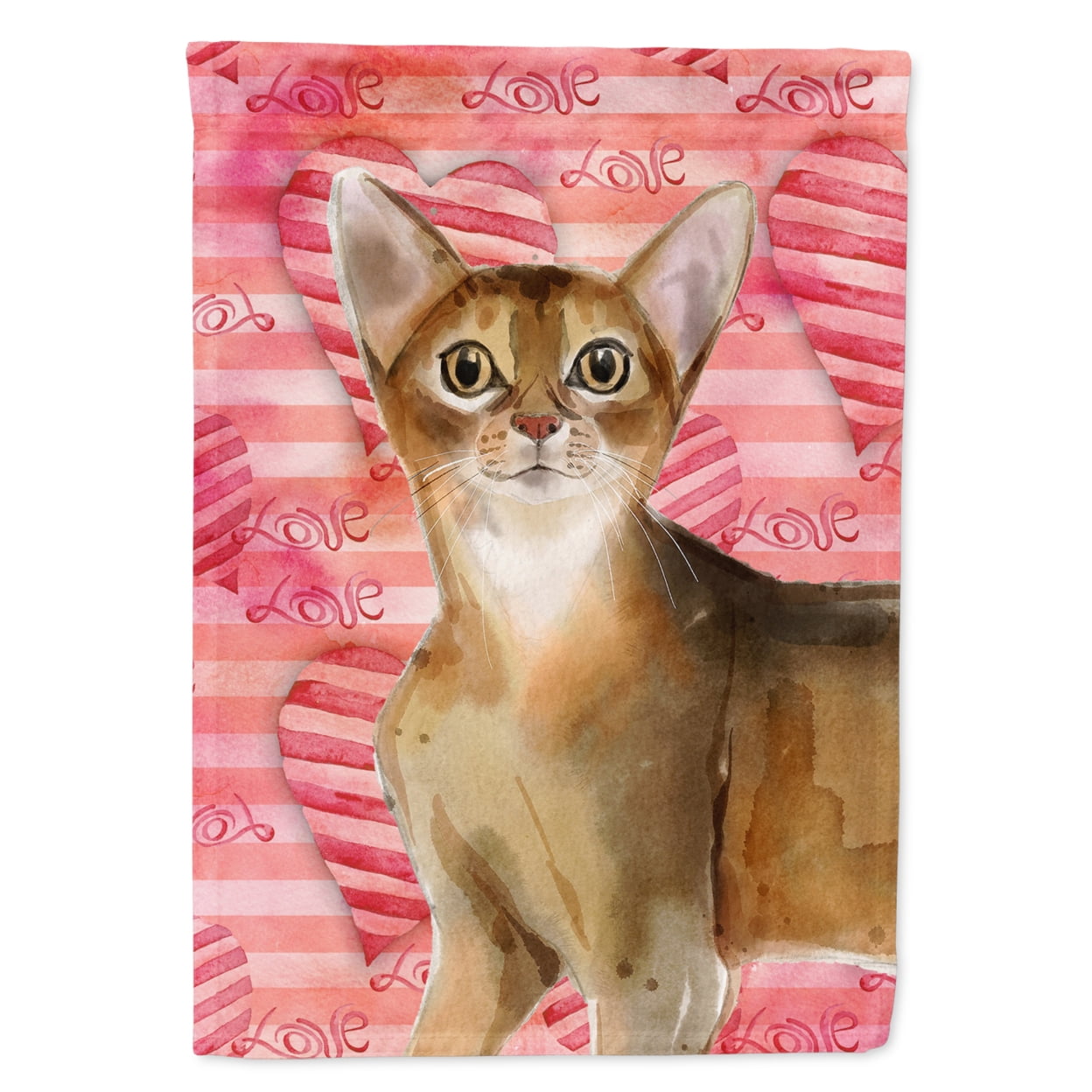 Abyssinian Cat Love Flag Canvas House Size