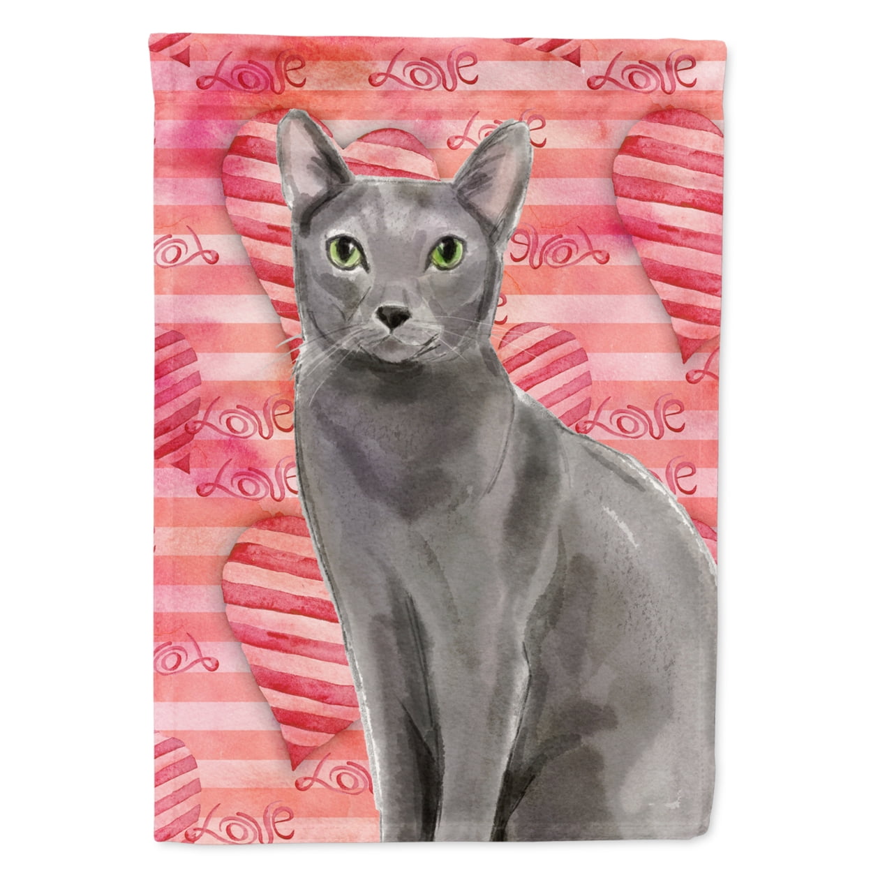 Blue Russian Cat Love Flag Canvas House Size