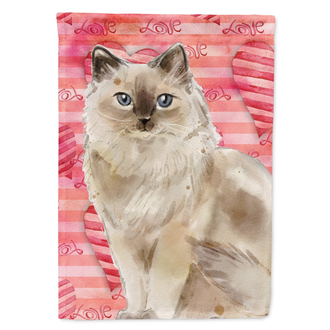 Ragdoll Cat Love Flag Canvas House Size