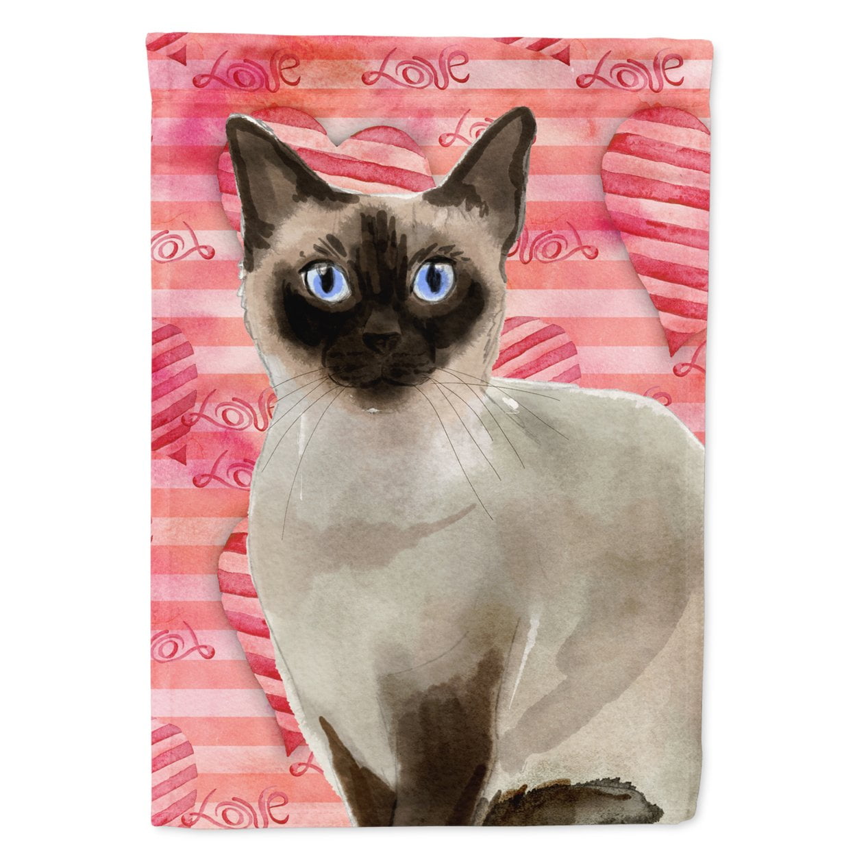 Siamese Cat Love Flag Canvas House Size