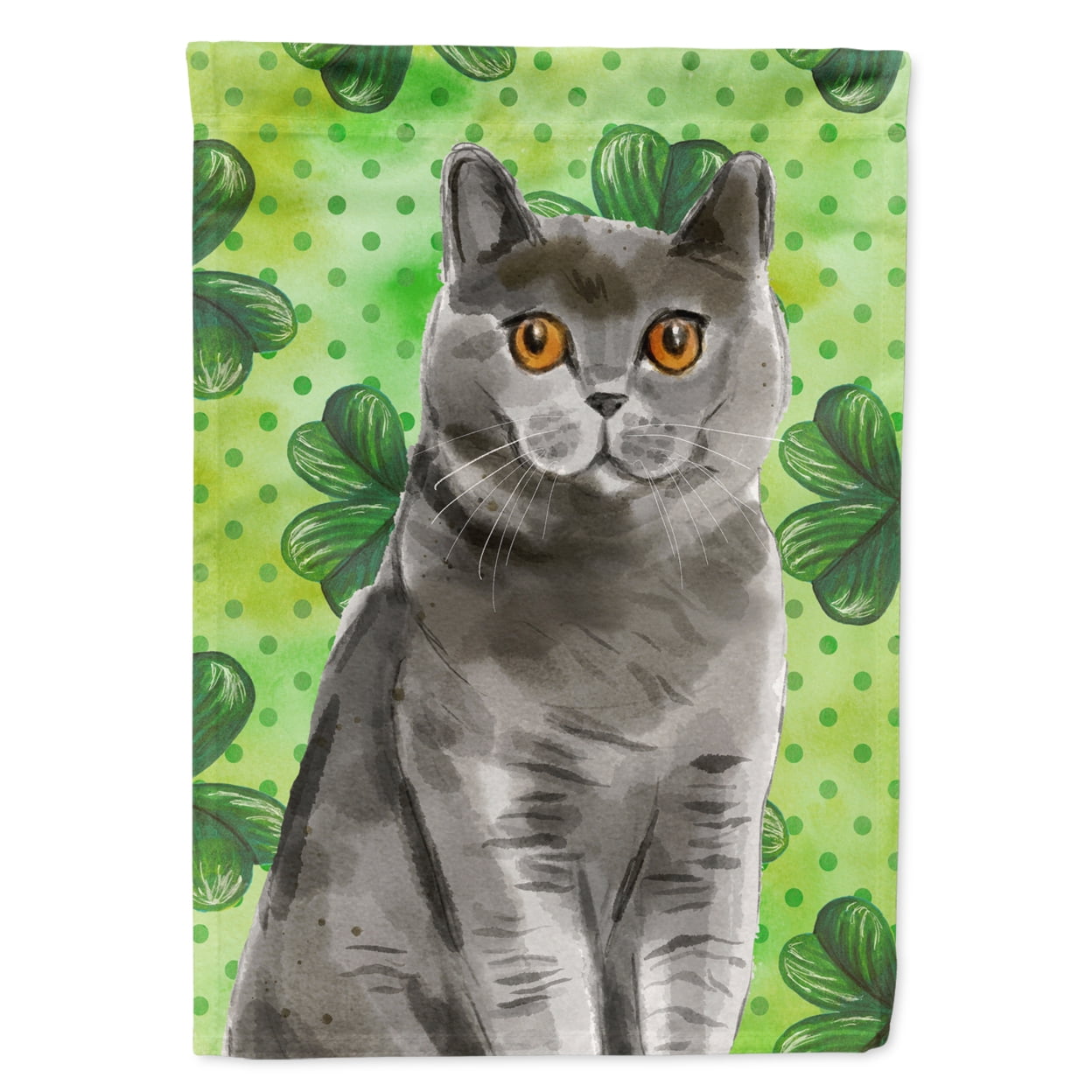 British Shorthair Shamrock Flag Canvas House Size