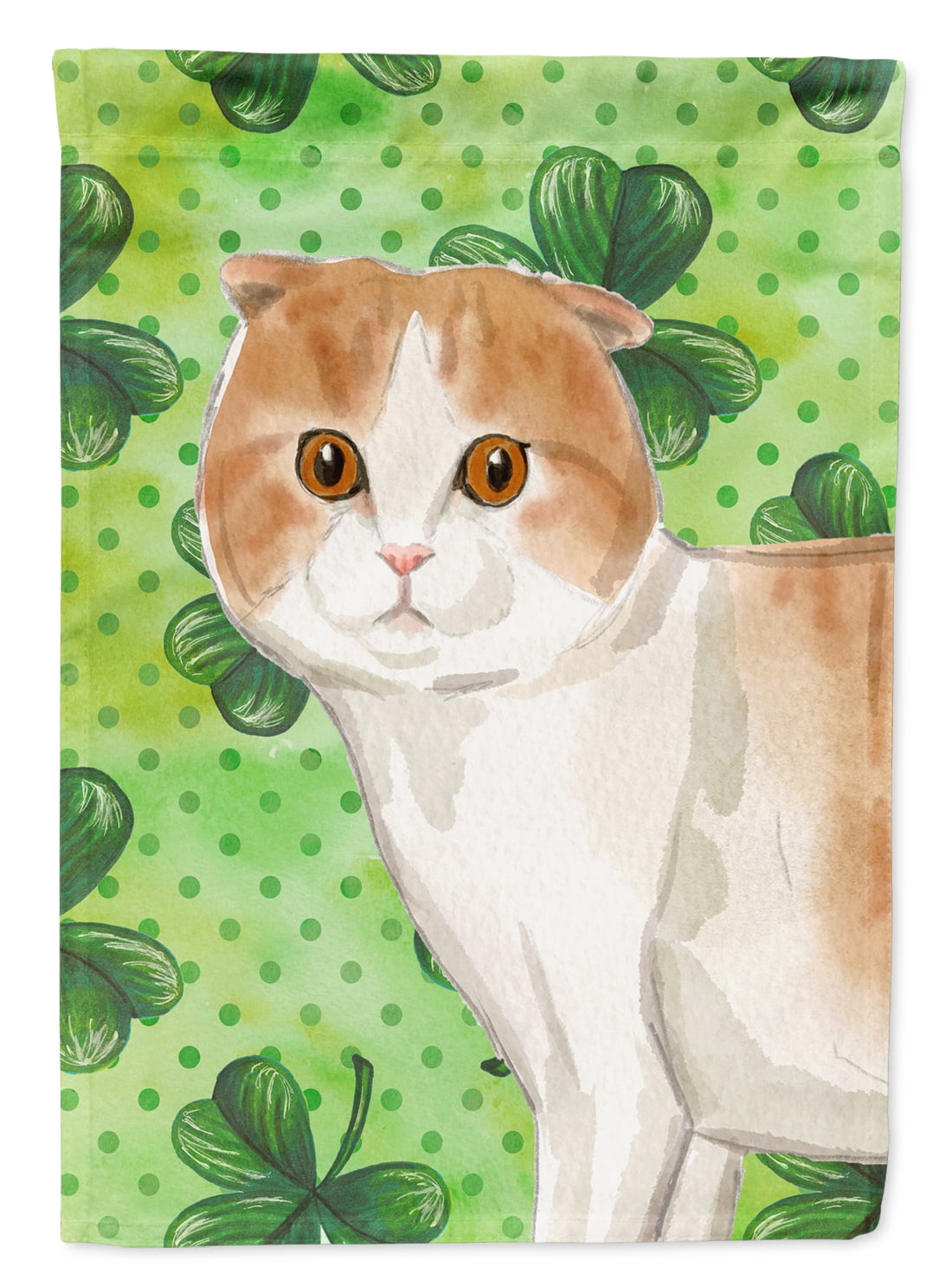 Scottish Fold Shamrock Flag Canvas House Size