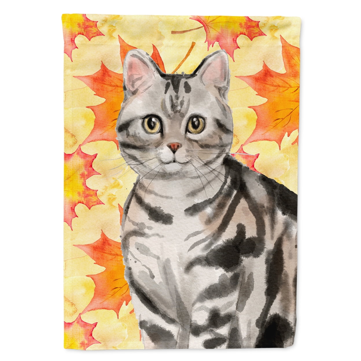 American Shorthair Fall Leaves Flag Canvas House Size