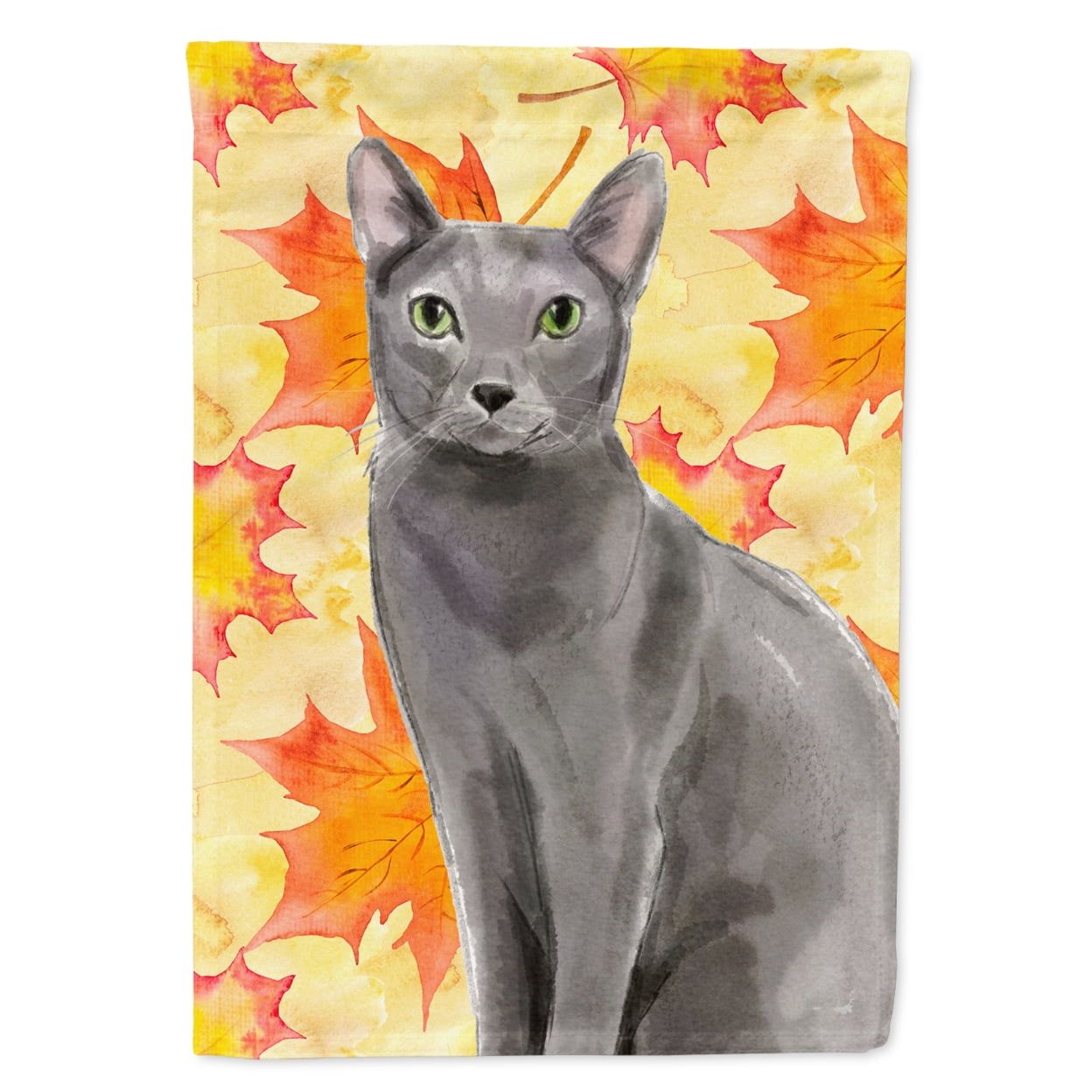 CK3076CHF Blue Russian Fall Leaves Flag Canvas House Size