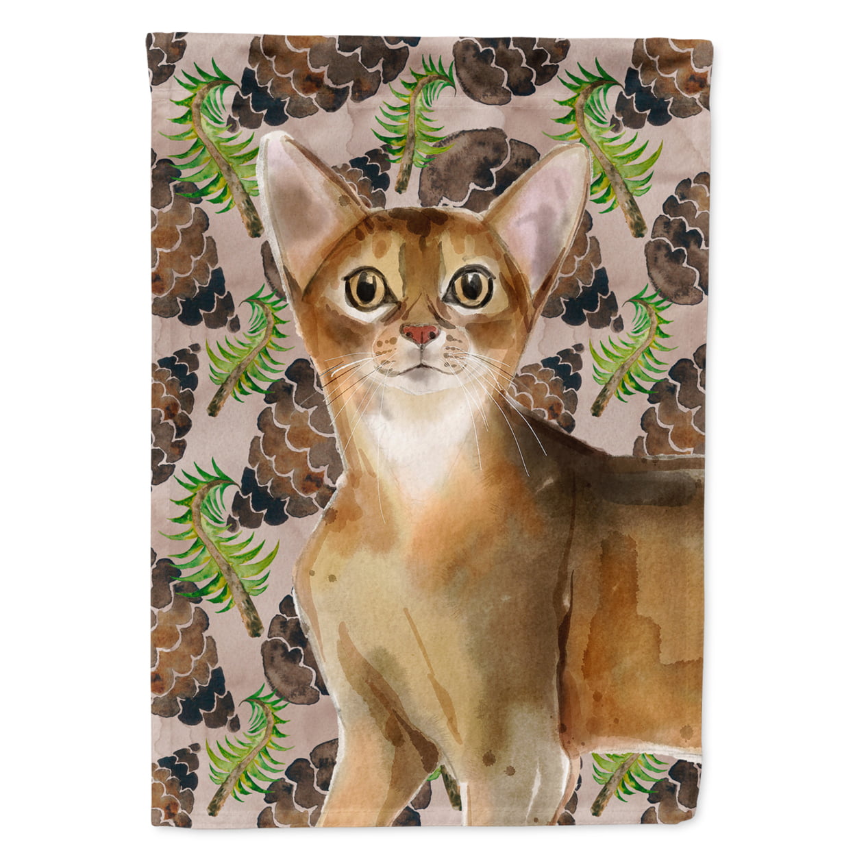 CK3087CHF Abyssinian Pine Cones Flag Canvas House Size