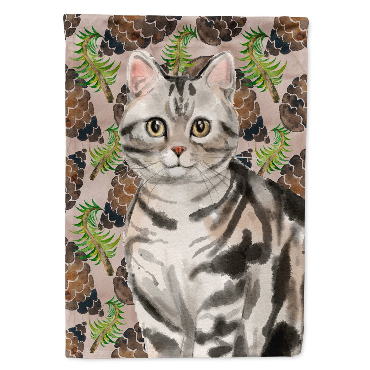 American Shorthair Pine Cones Flag Canvas House Size