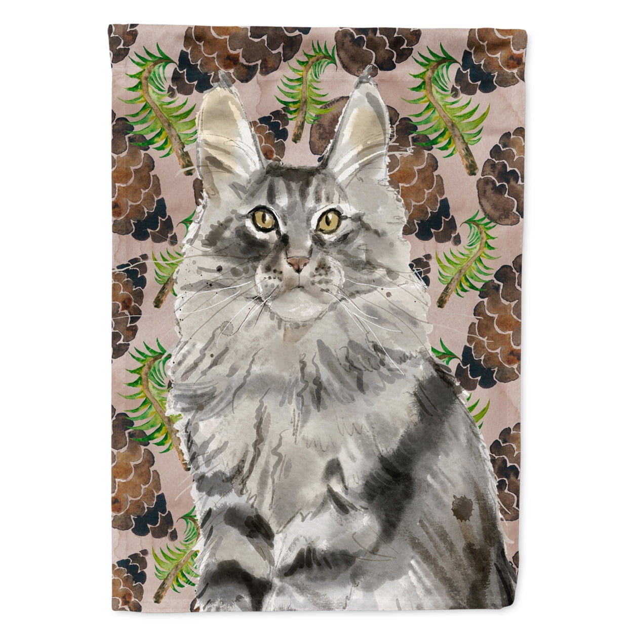Maine Coon Pine Cones Flag Canvas House Size