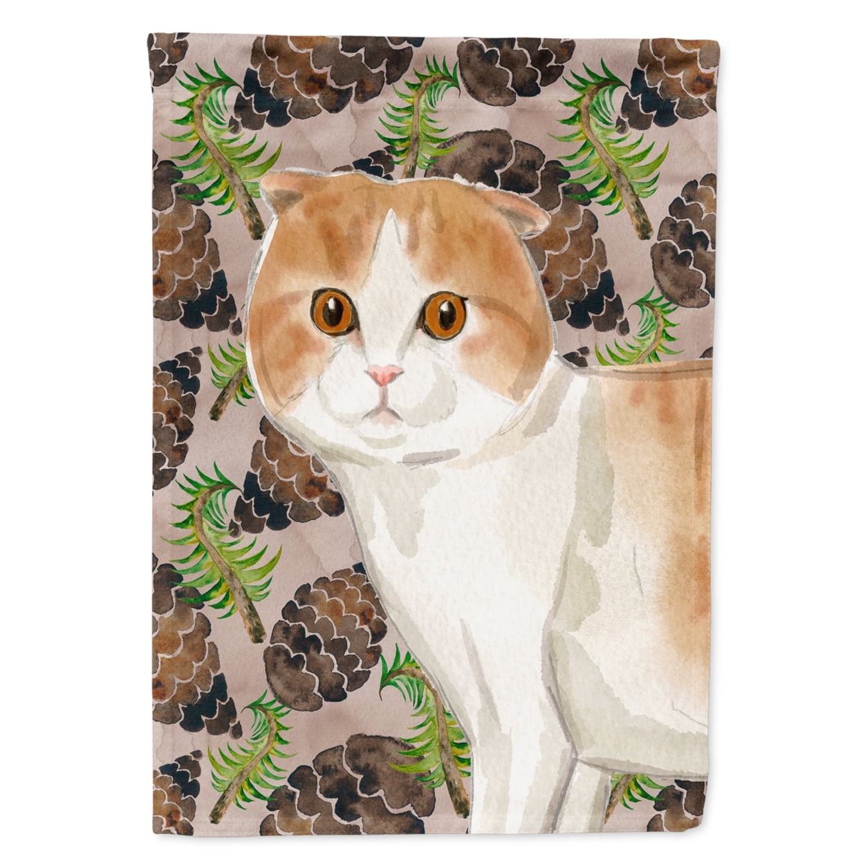 CK3098CHF Scottish Fold Pine Cones Flag Canvas House Size