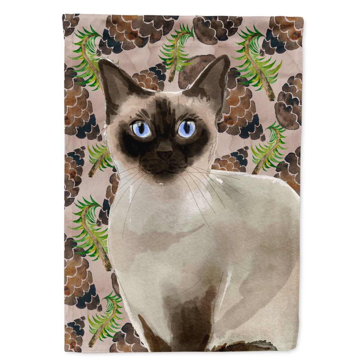 CK3099CHF Siamese Pine Cones Flag Canvas House Size