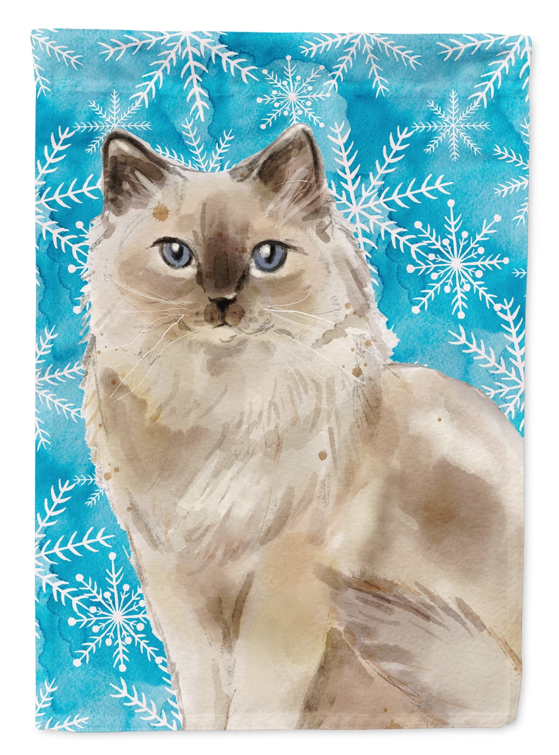 Ragdoll Winter Snowflake Flag Canvas House Size