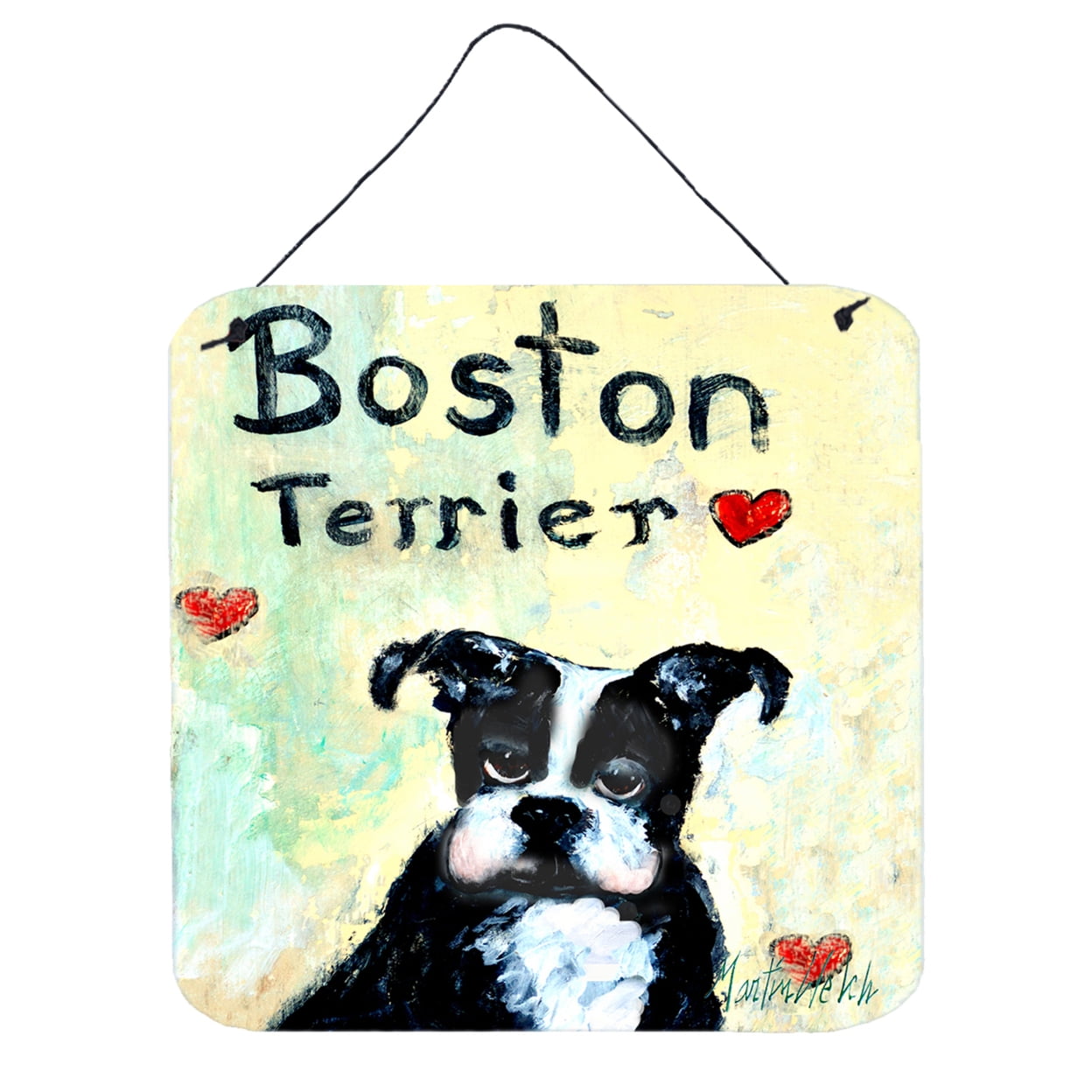 Boston Terrier Wheres my Bibb Wall or Door Hanging Prints