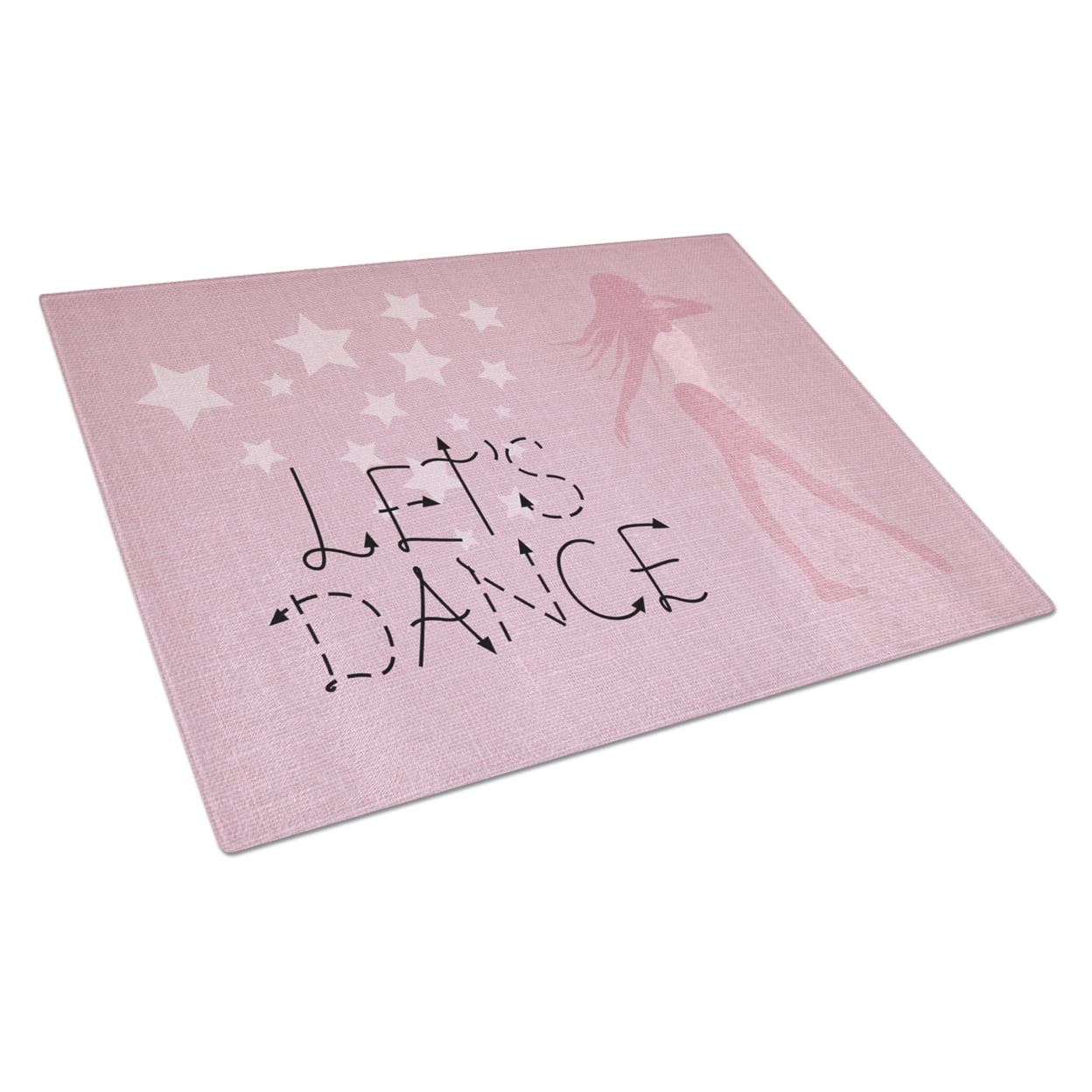 Lets Dance Linen Pink Glass Cutting Board - Large