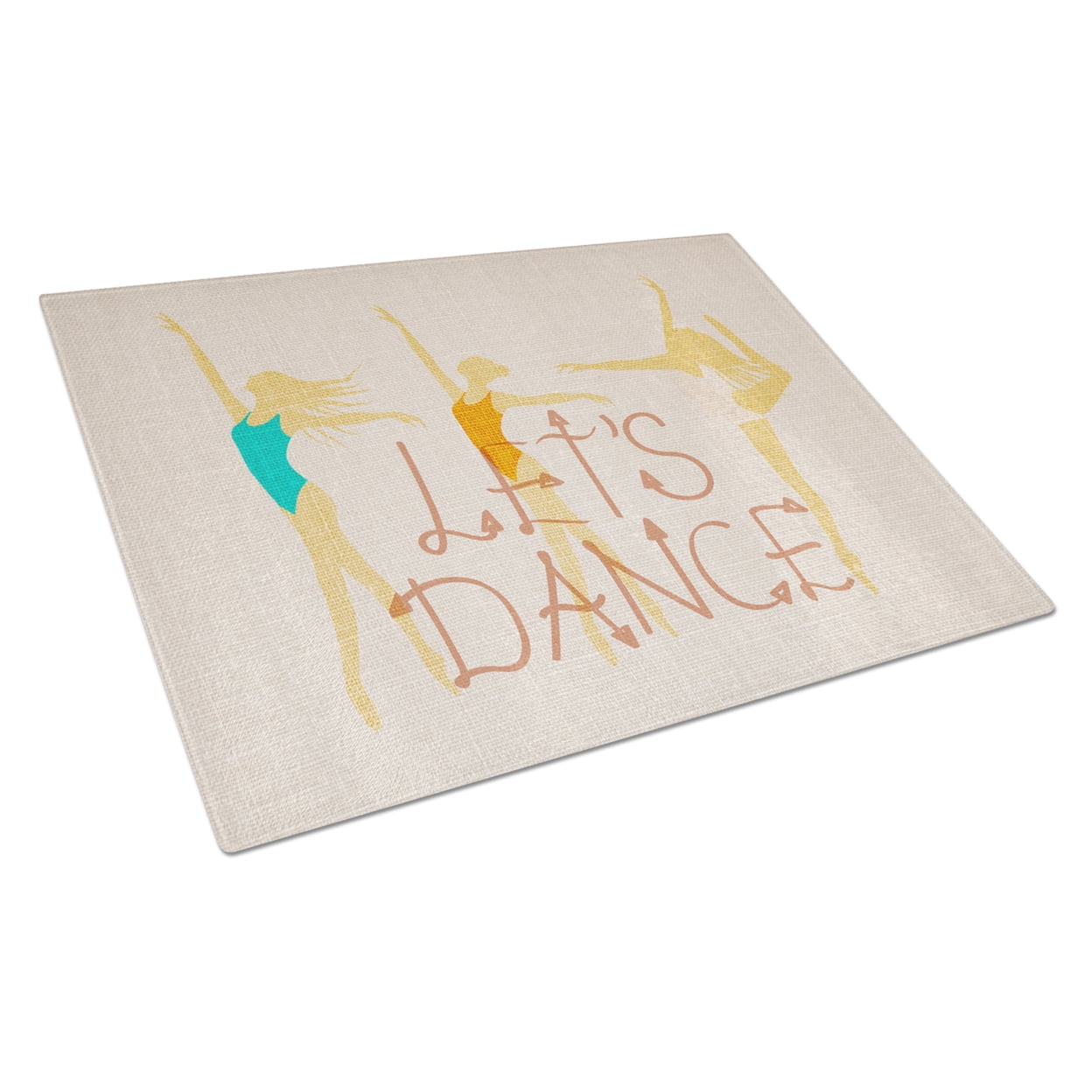 Lets Dance Linen Light Glass Cutting Board - Large