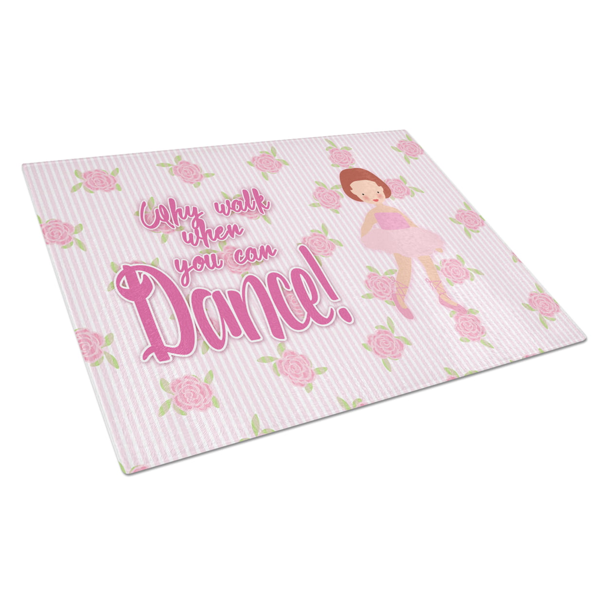 Ballet Red Short Hair Glass Cutting Board - Large