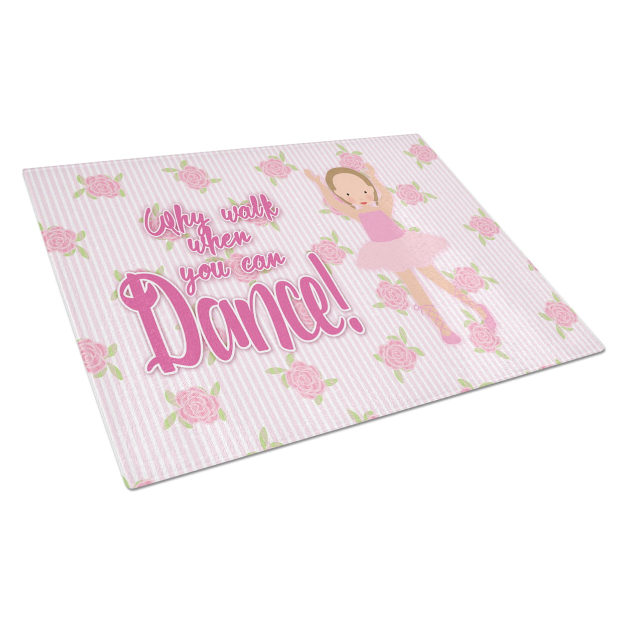 Ballet Brown Short Hair Glass Cutting Board - Large