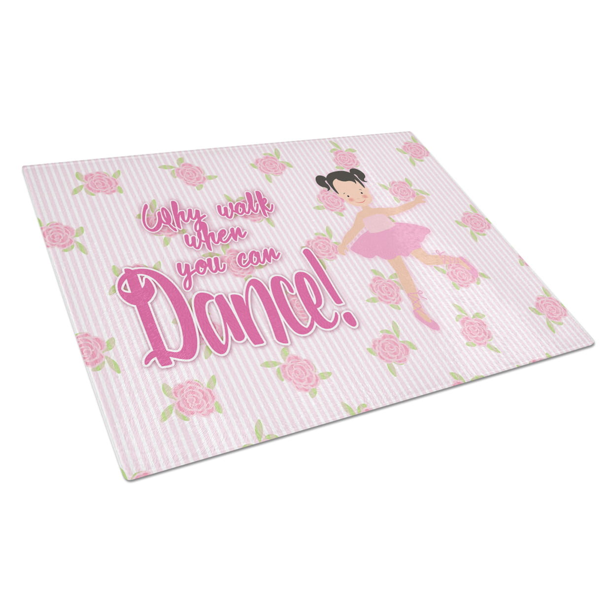 Ballet Pigtails Glass Cutting Board - Large
