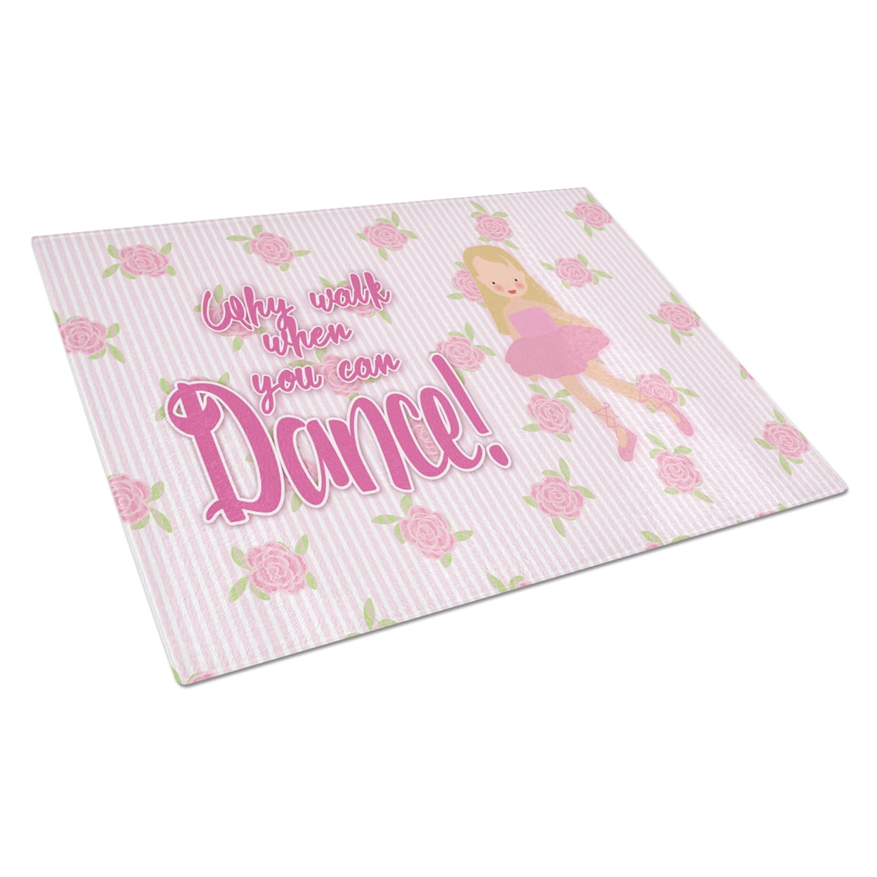 Ballet Long Blonde Hair Glass Cutting Board - Large