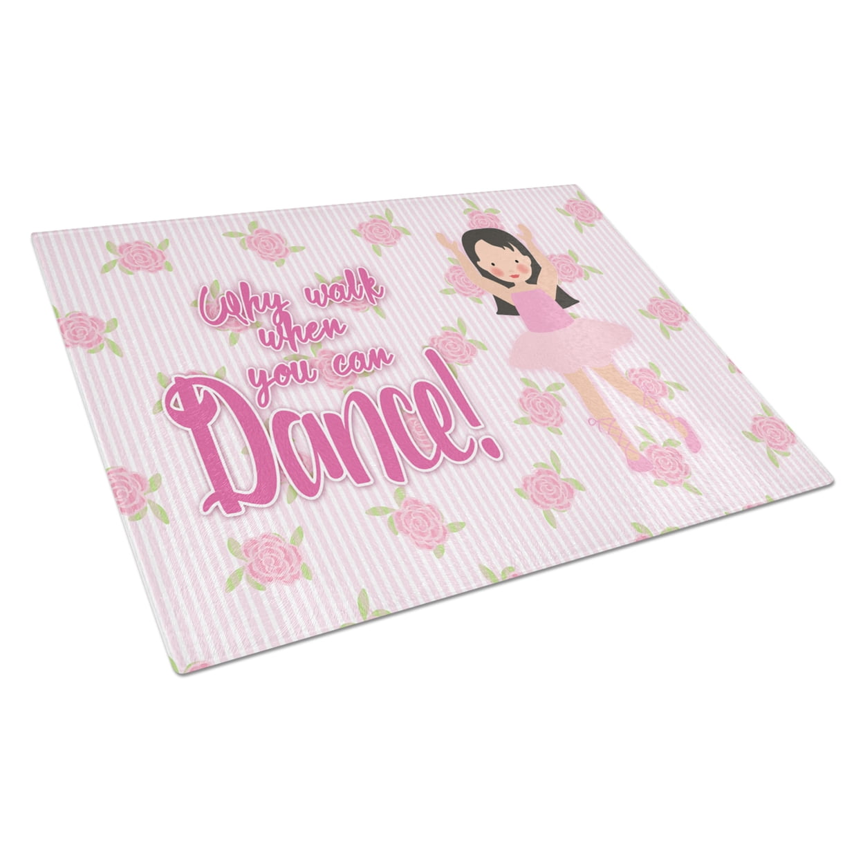 Ballet Long Dark Hair Glass Cutting Board - Large