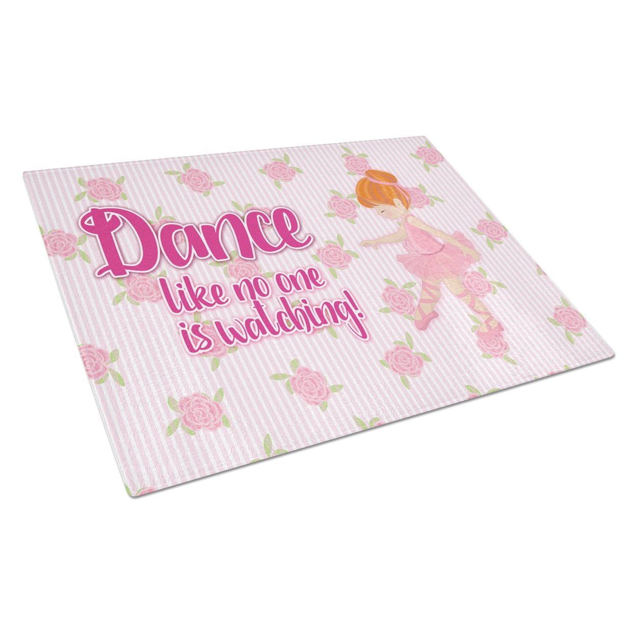 Ballet Dance Red Hair Glass Cutting Board - Large