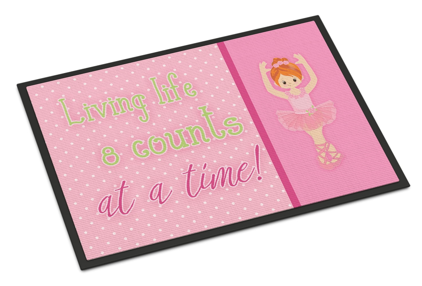 18 x 27 in. Ballet in 8 Counts Red Hair Indoor or Outdoor Mat