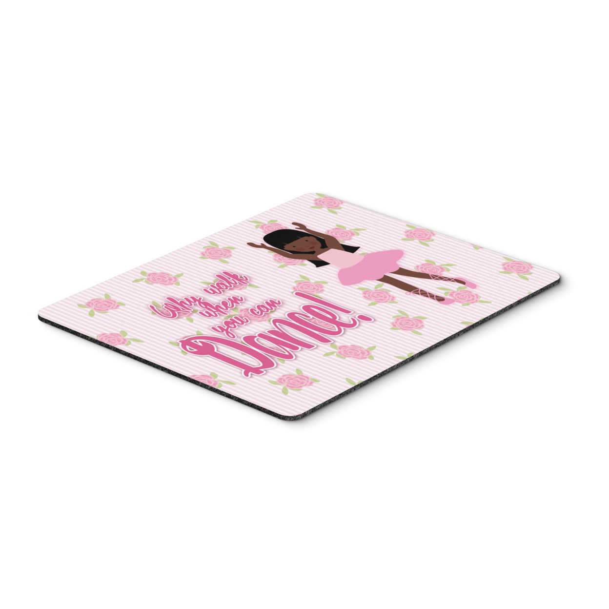 Ballet Long Hair African American Mouse Pad, Hot Pad or Trivet