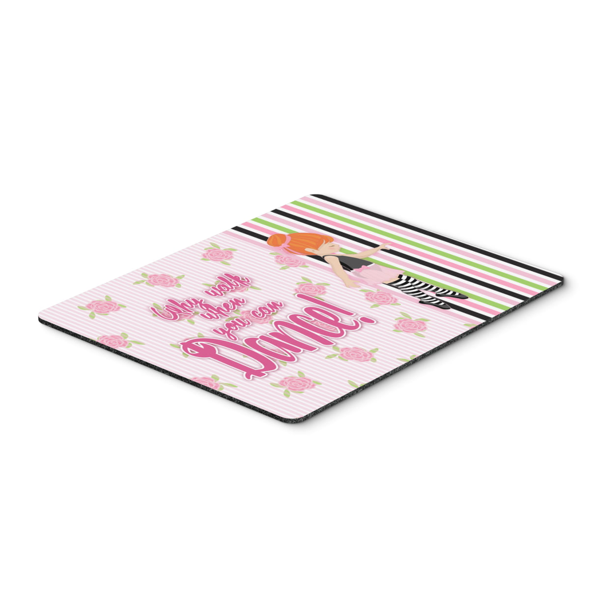 Ballet Dance Stripes Red Hair Mouse Pad, Hot Pad or Trivet
