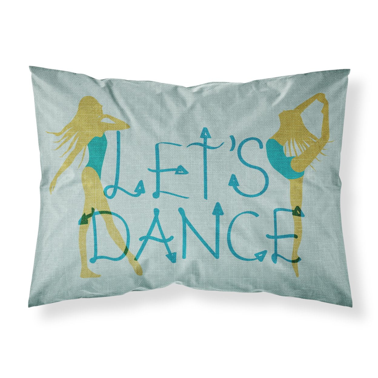 Lets Dance Linen Teal Fabric Standard Pillowcase