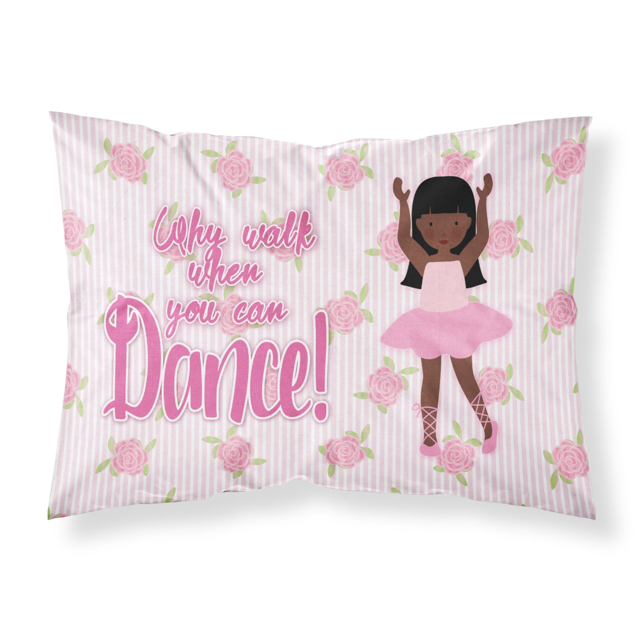 Ballet Long Hair African American Fabric Standard Pillowcase