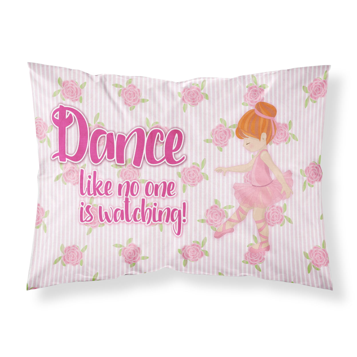 Ballet Dance Red Hair Fabric Standard Pillowcase