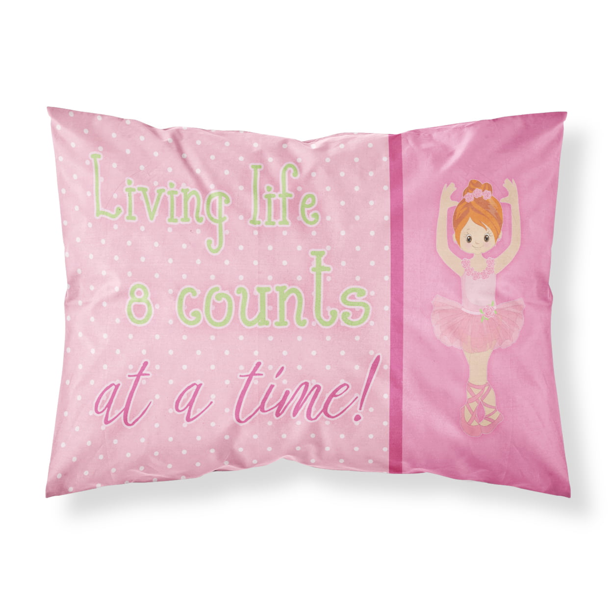 Ballet in 8 Counts Red Hair Fabric Standard Pillowcase