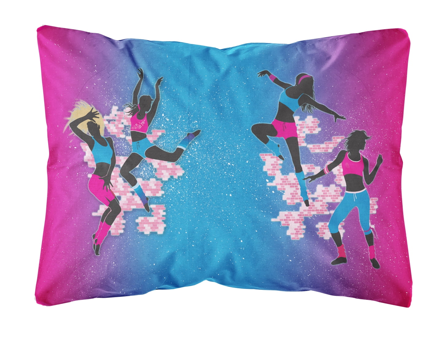 Hip Hop in Pink Blue Canvas Fabric Decorative Pillow