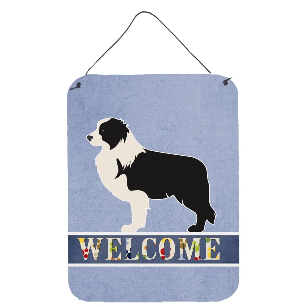 Black Border Collie Welcome Wall or Door Hanging Prints