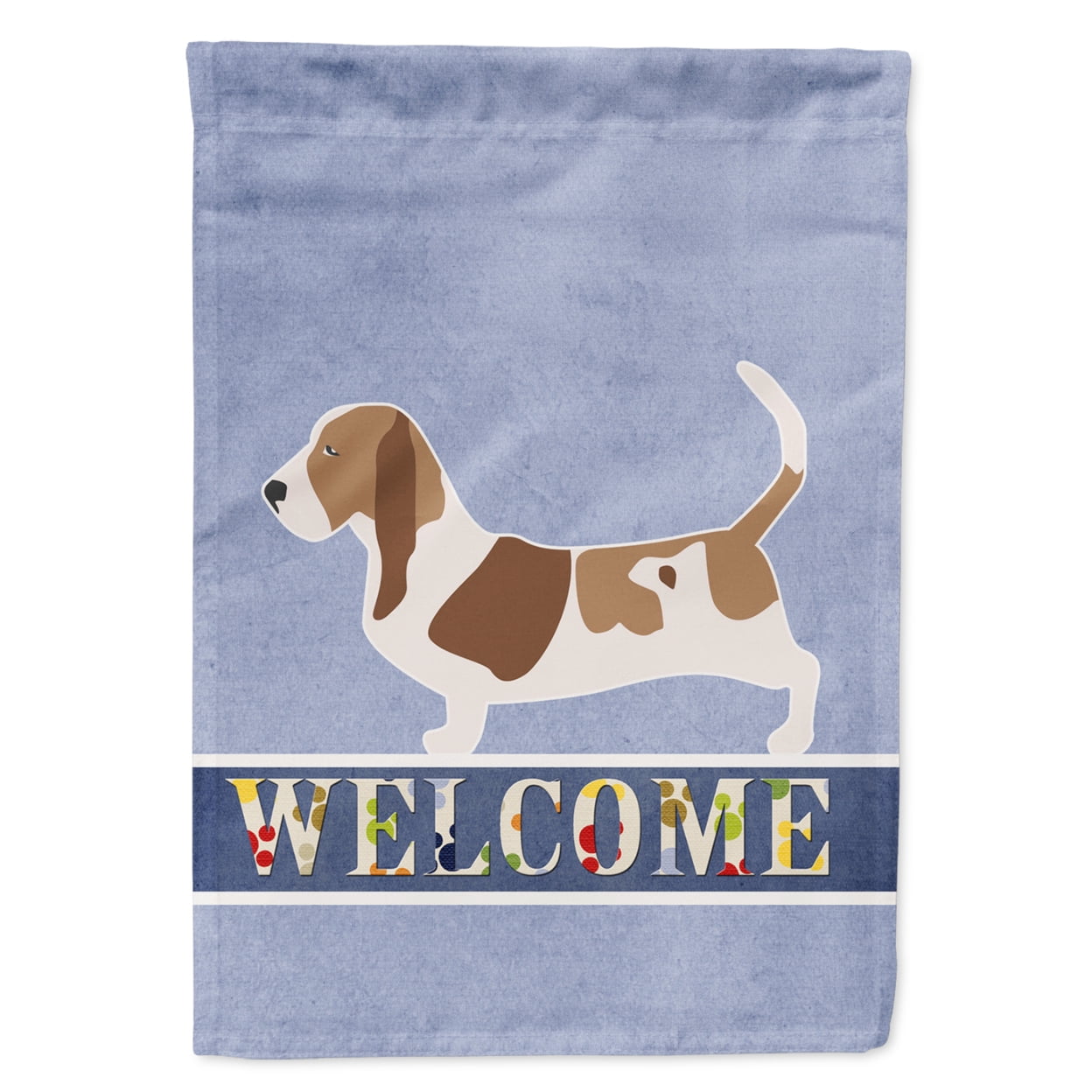 Basset Hound Welcome Garden Size Flag