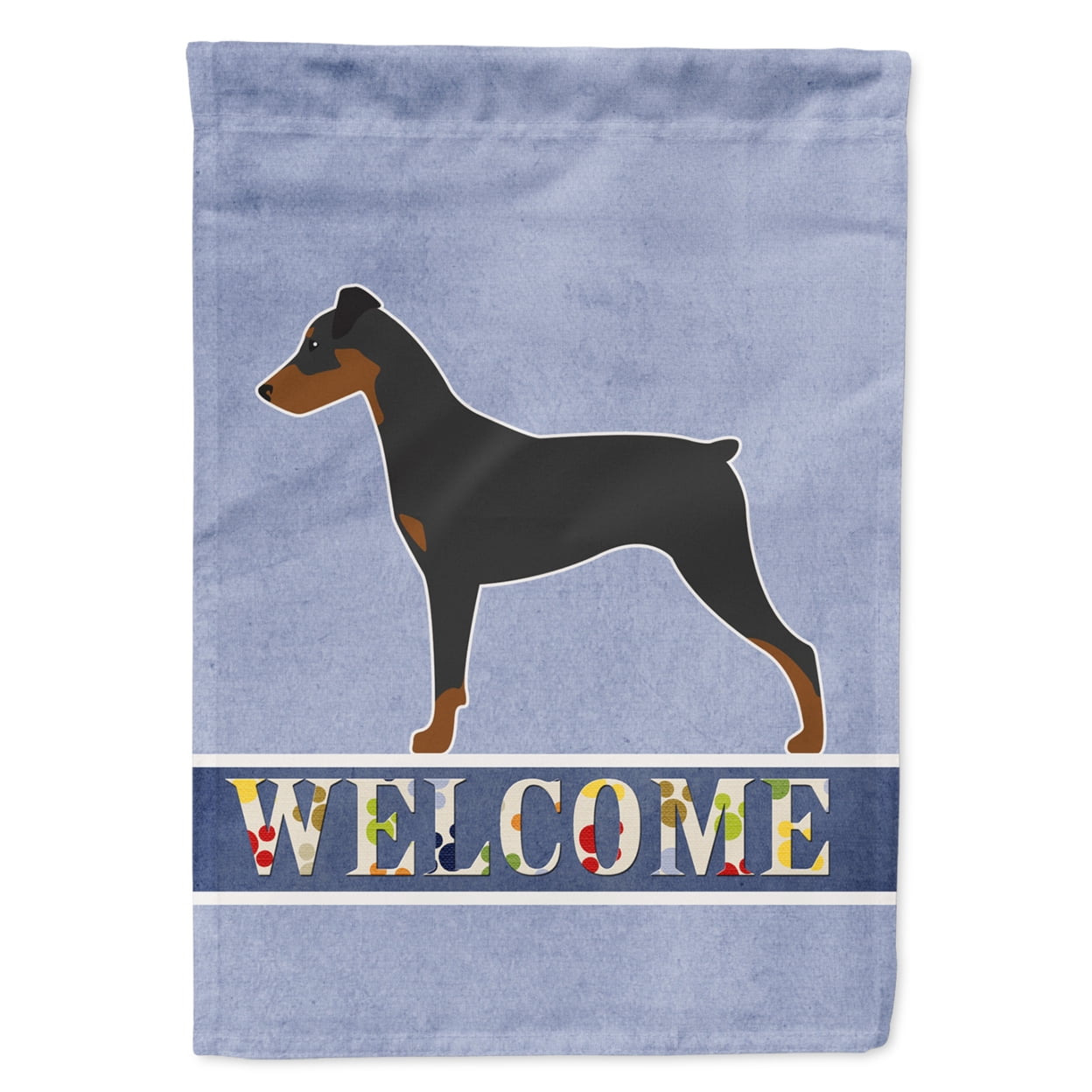German Pinscher Welcome Garden Size Flag