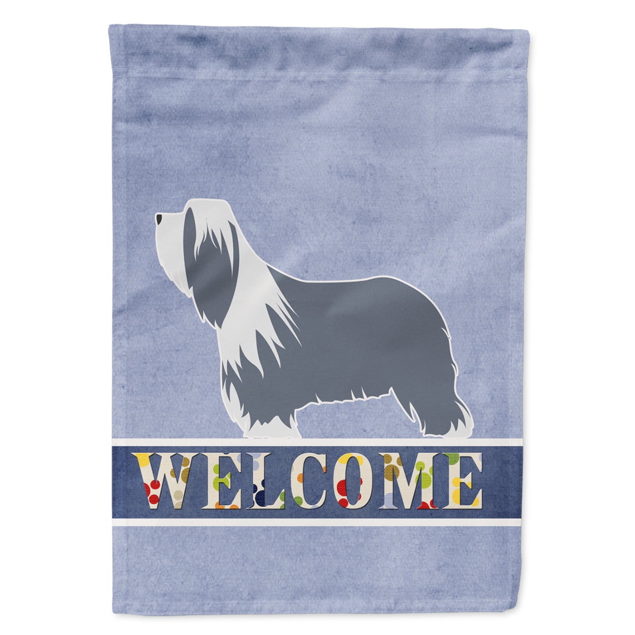 Bearded Collie Welcome Garden Size Flag