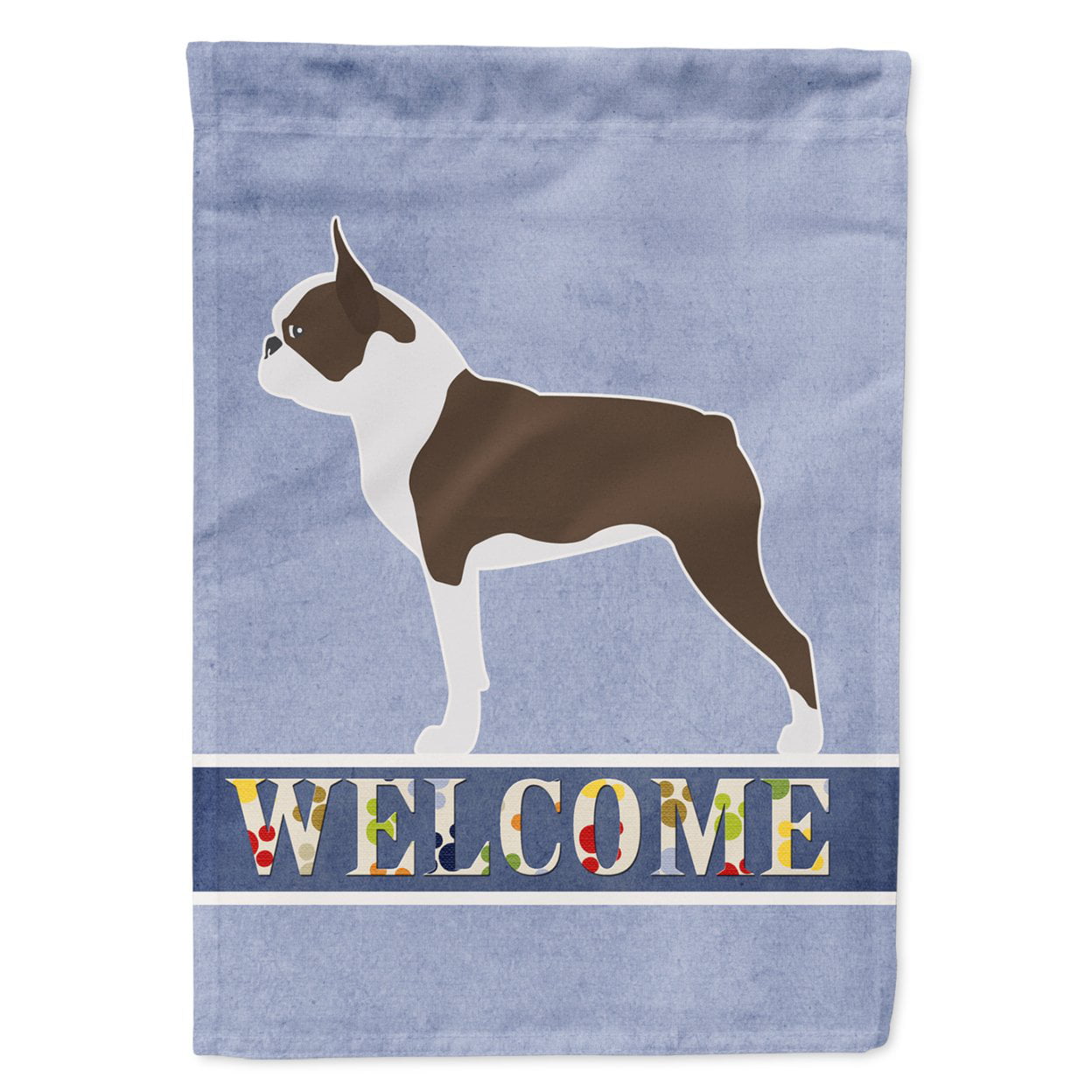Boston Terrier Welcome Garden Size Flag