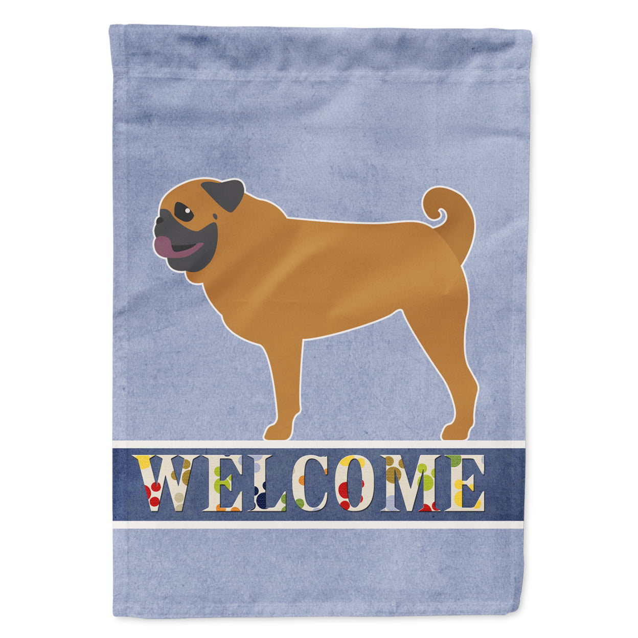 Pug Welcome Garden Size Flag