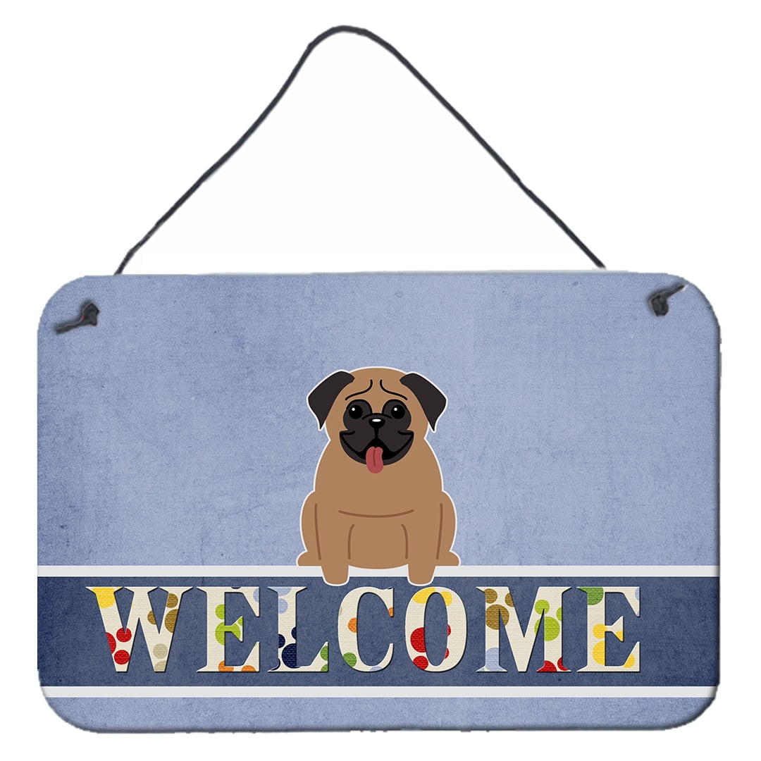 Pug Brown Welcome Wall or Door Hanging Prints