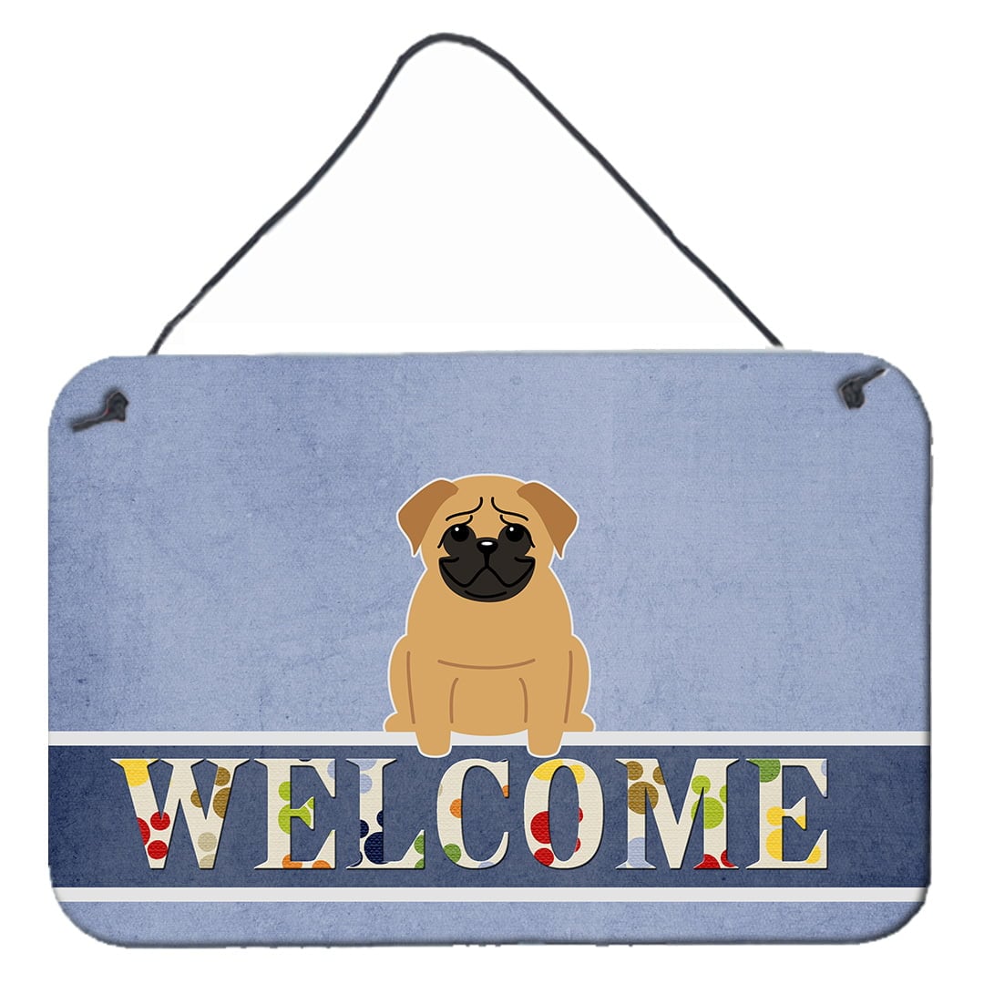 Pug Brown Welcome Wall or Door Hanging Prints