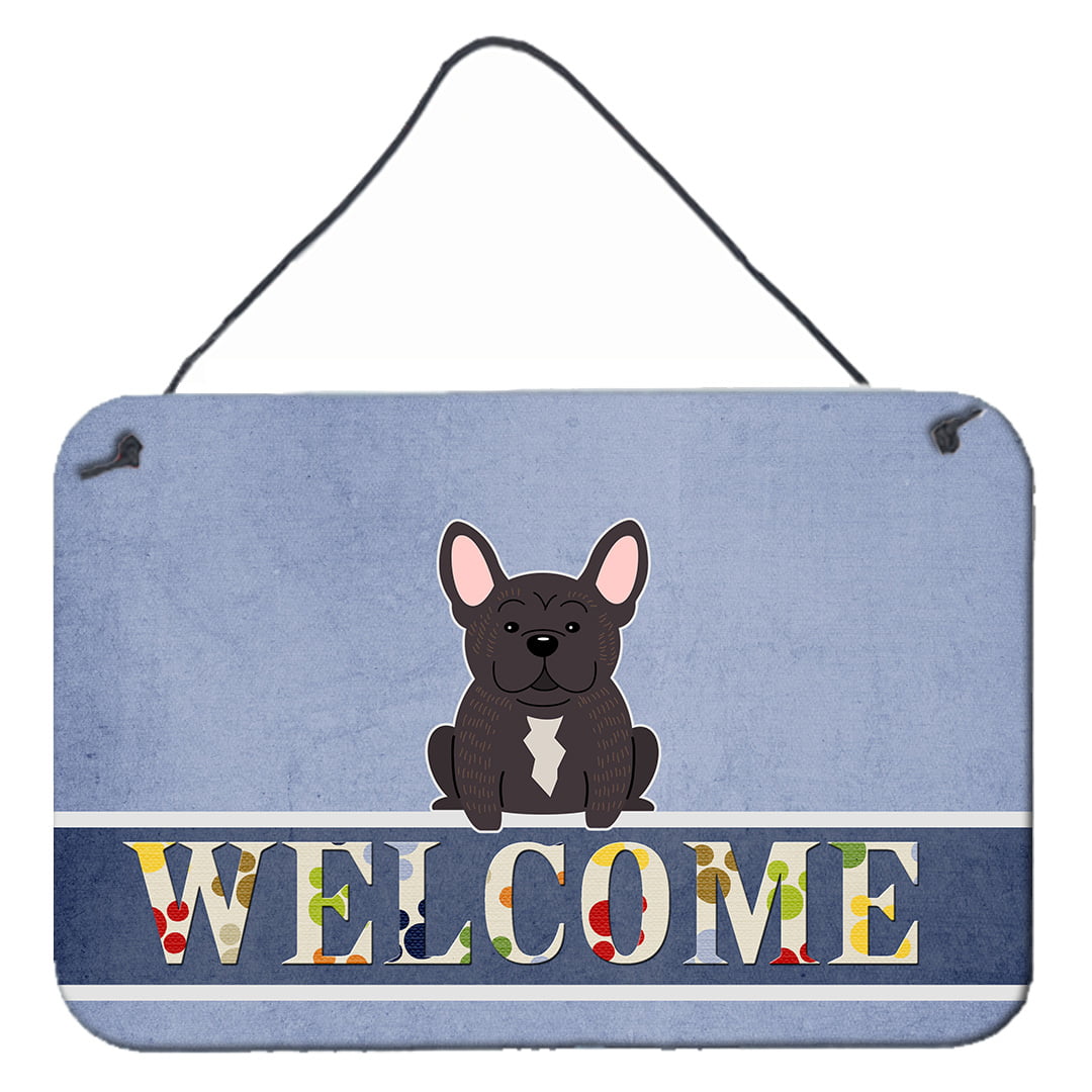 French Bulldog Brindle Welcome Wall or Door Hanging Prints