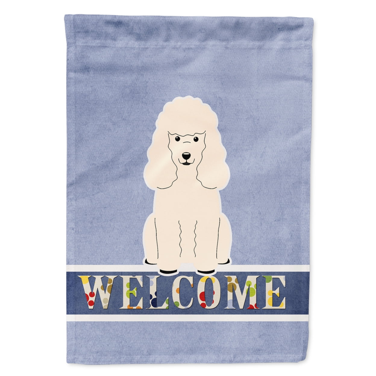 Poodle White Welcome Garden Size Flag