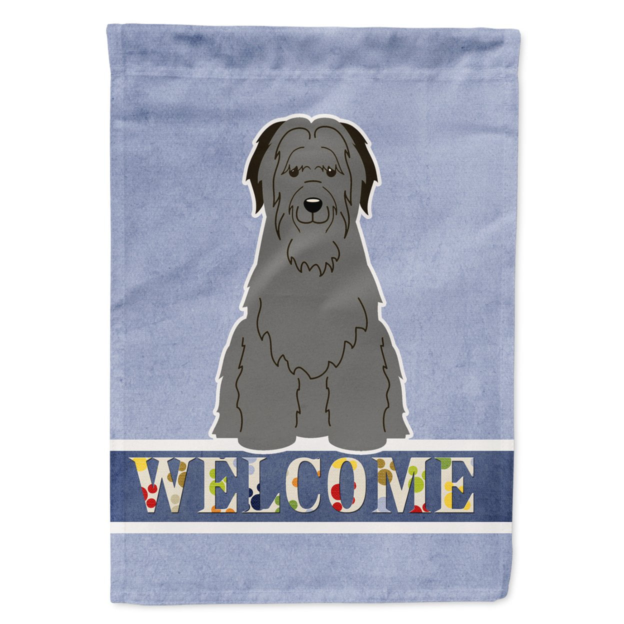Briard Black Welcome Garden Size Flag