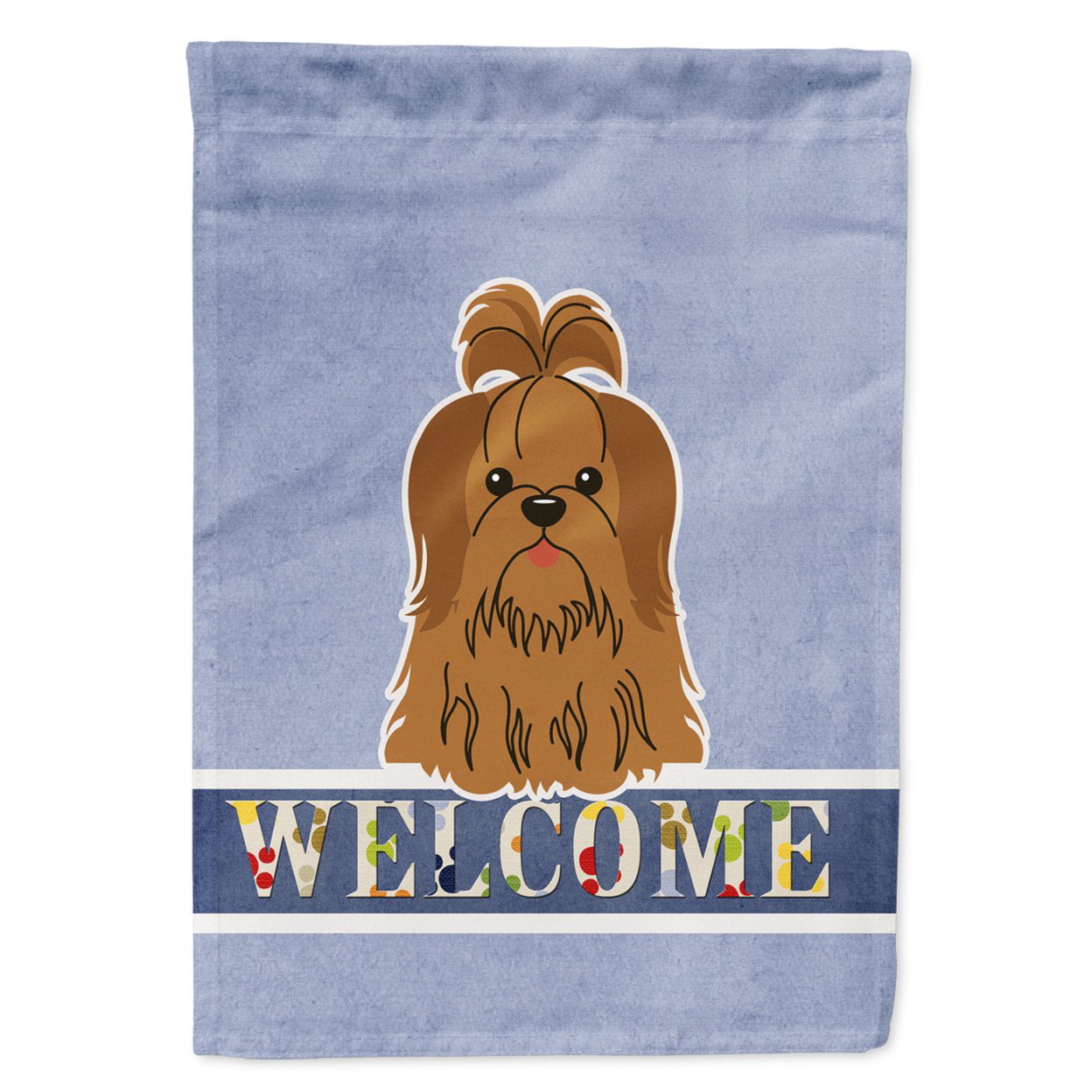 Shih Tzu Silver Chocolate Welcome Garden Size Flag